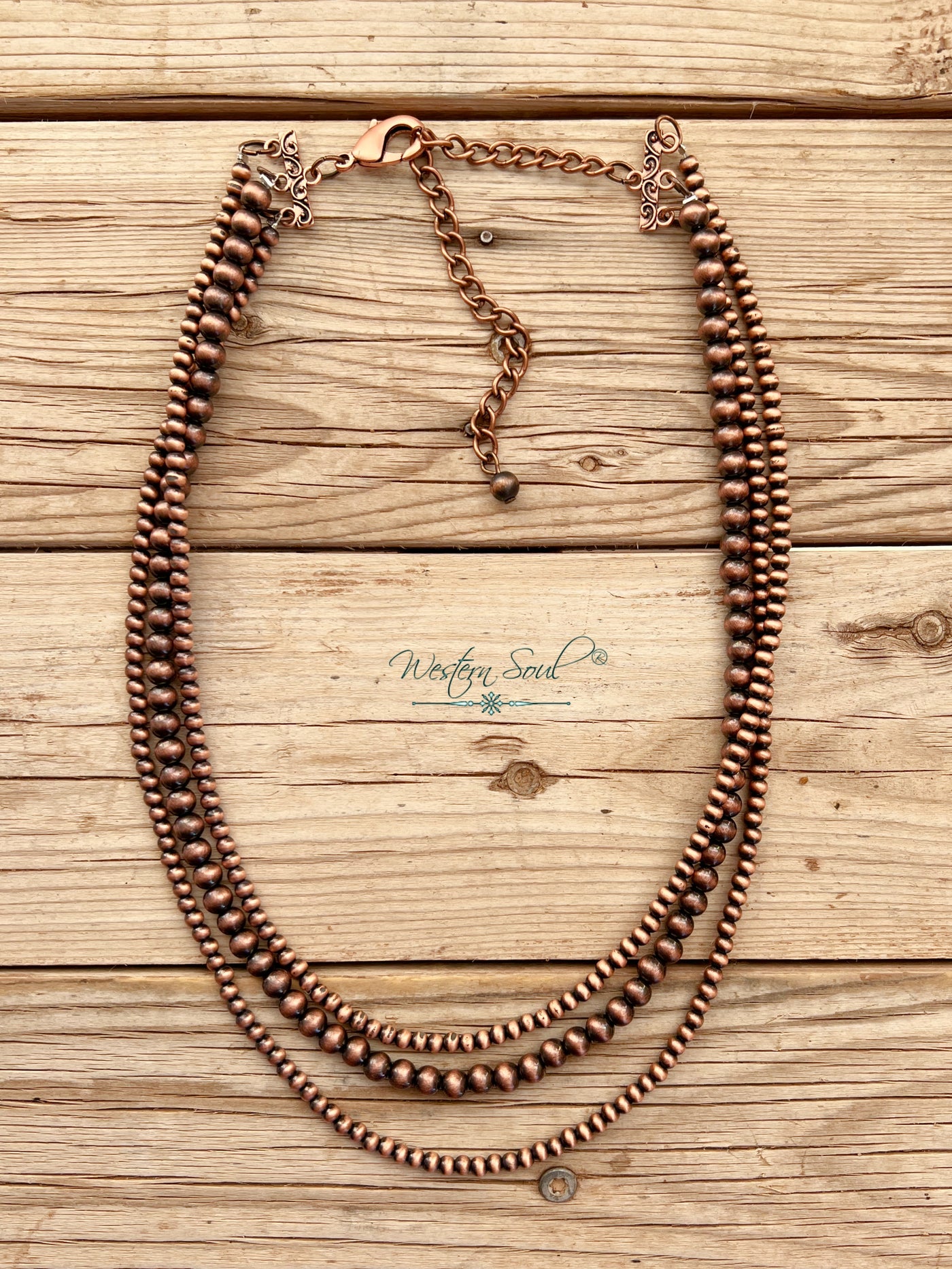 Copper Layered Navajo Pearl Necklace