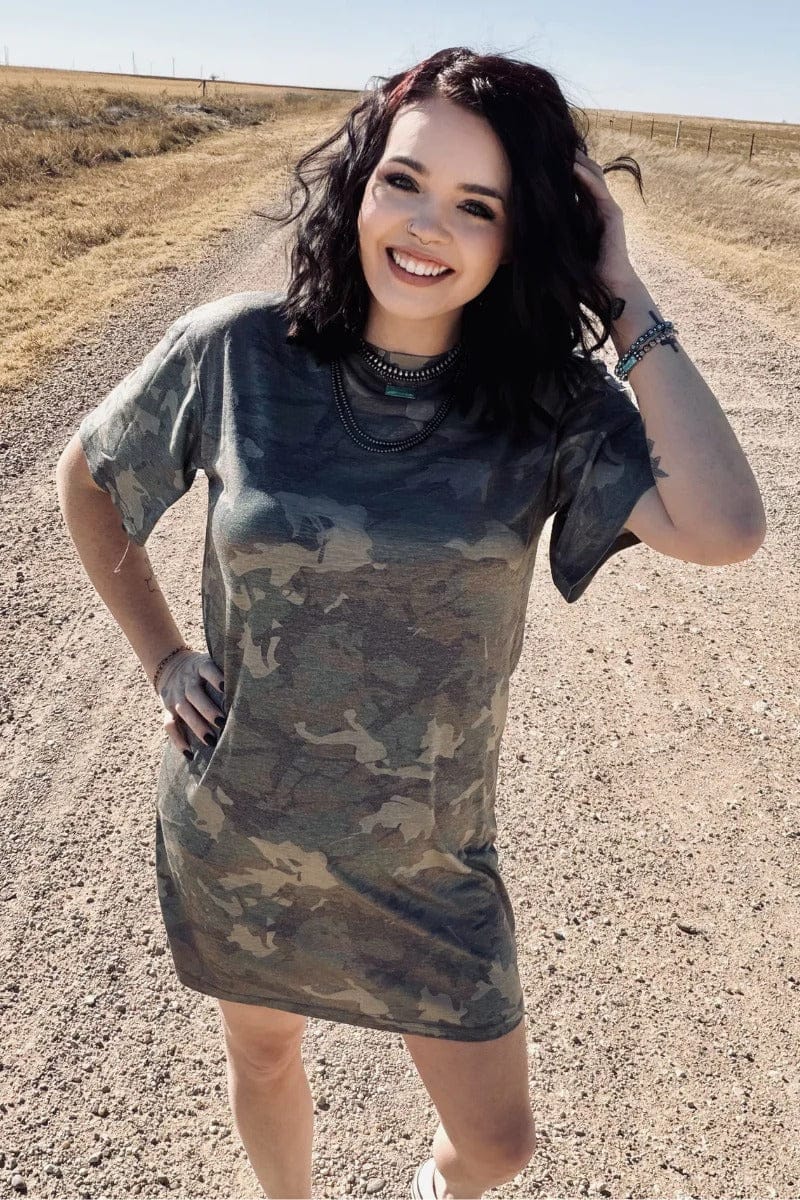 Camo Kreek T-shirt Dress, Medium / Camouflage
