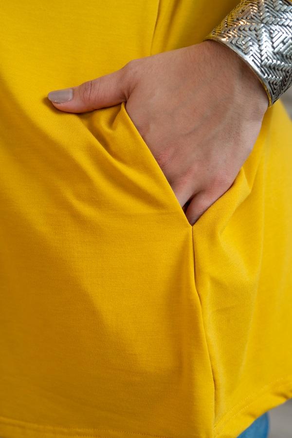 tunic  Basic Babe Mustard 3/4 Sleeve Tunic from L&B Apparel