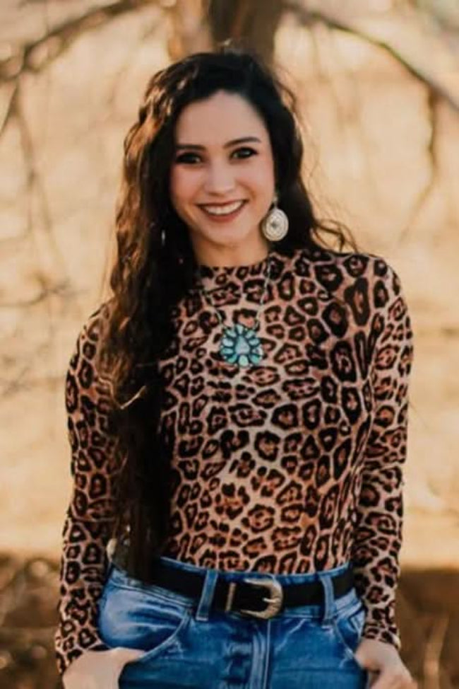 Hear Me Roar Leopard Western Mesh Top | Western Soul®