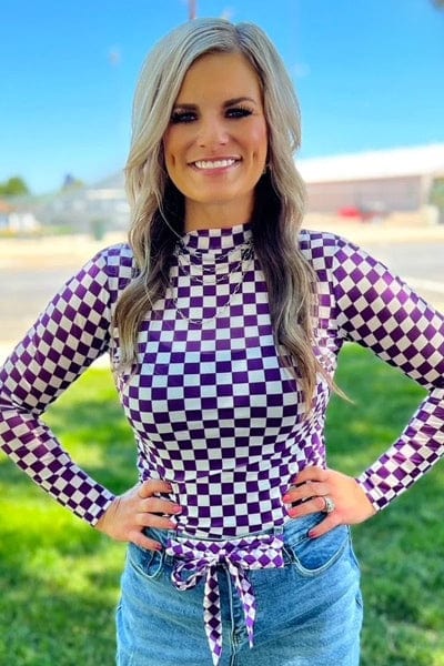 Sterling Kreek Long sleeve Mesh Top Pep Rally Mesh Top Purple