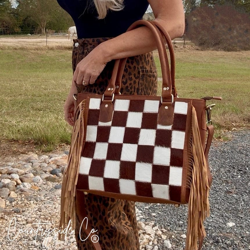 Countryside Co. Handbag Checkered Cowgirl Checkerboard Tote - Countryside Co.