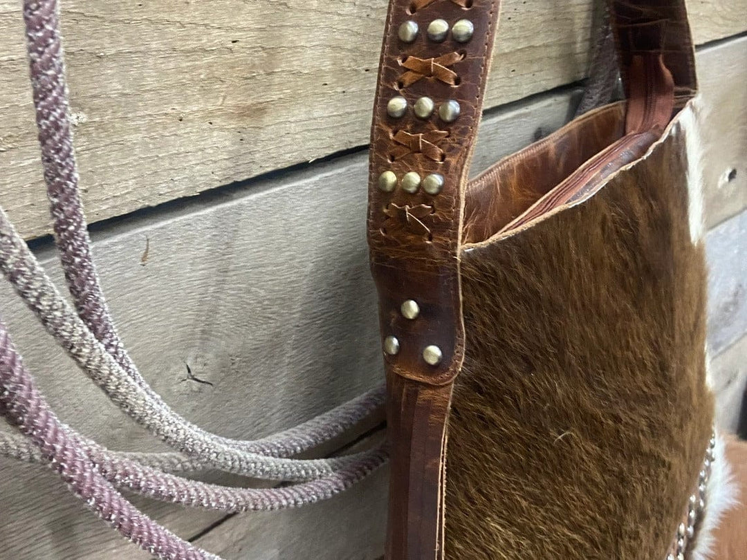 Countryside Co. Handbag Animal Cowhide Cross Stitched Leather Purse