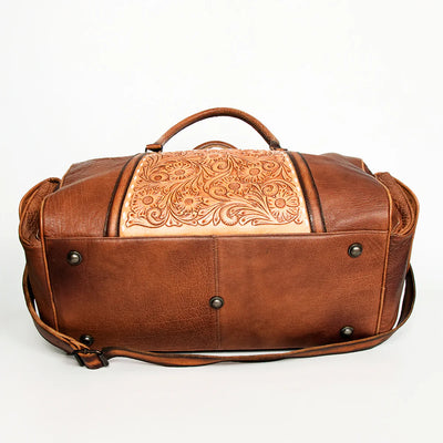 Handtooled Leather Duffel Bag