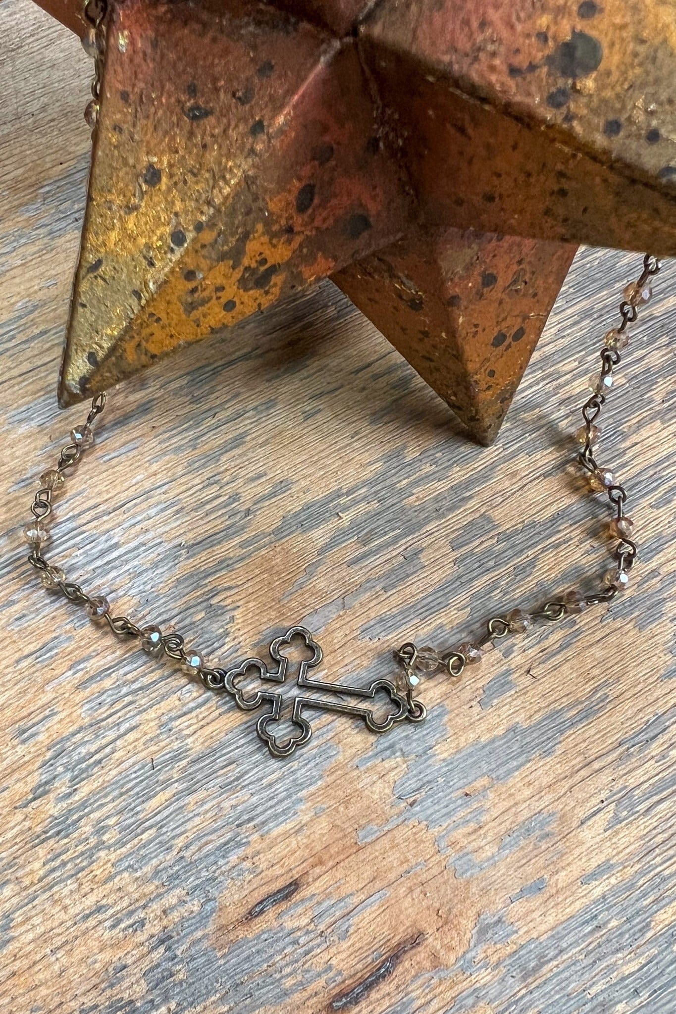 Dylan Jewelry Necklace Bronze Vintage Cross Necklace