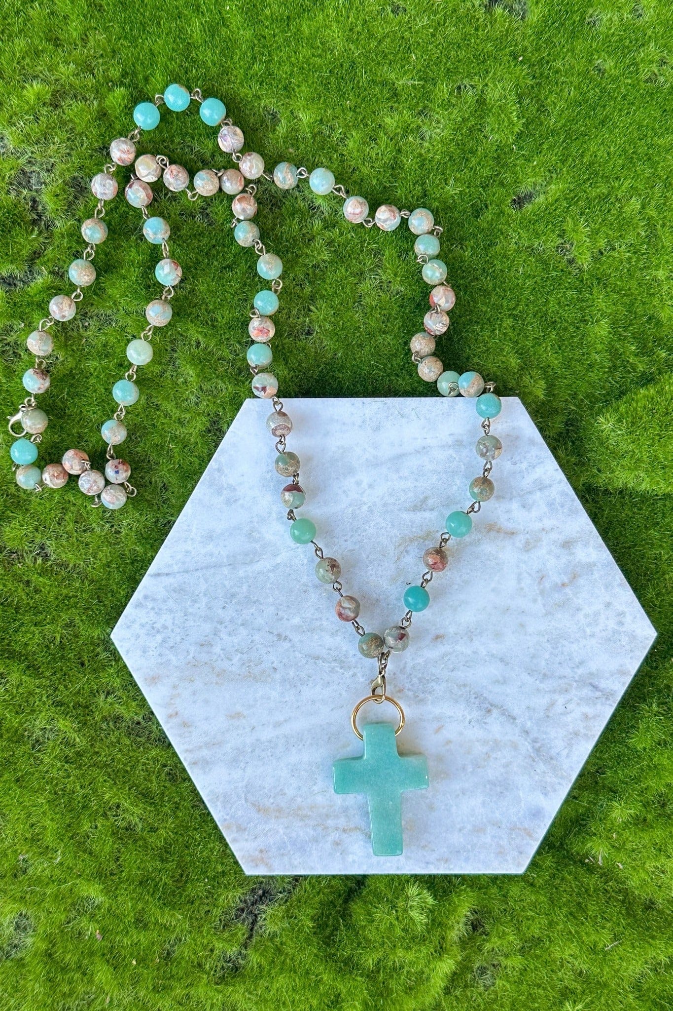 Dylan Jewelry Necklace Aqua Serentiy Cross Necklace