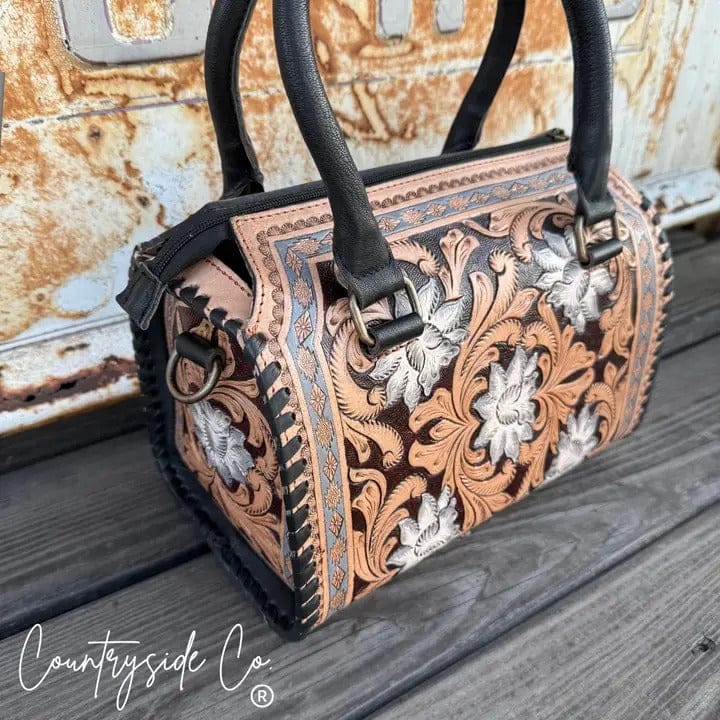 Countryside Co. Handbag Tan Stella Tooled Leather Speedy Bag