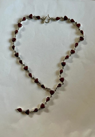 Nizhoni Traders LLC Necklace Red / One Size Red Jasper Lariat Necklace 18"