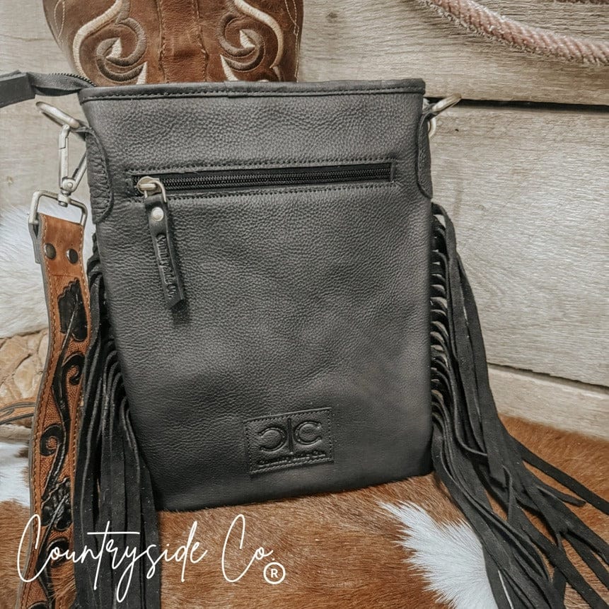 Countryside Co. Handbag Black Checkered Midnight Check Cowhide Bag