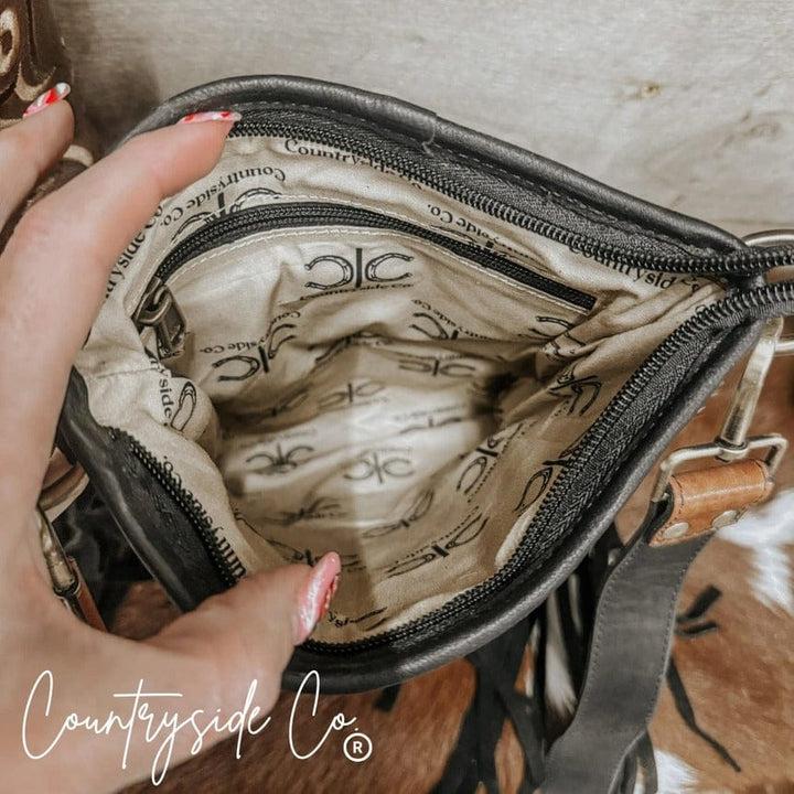 Countryside Co. Handbag Black Checkered Midnight Check Cowhide Bag