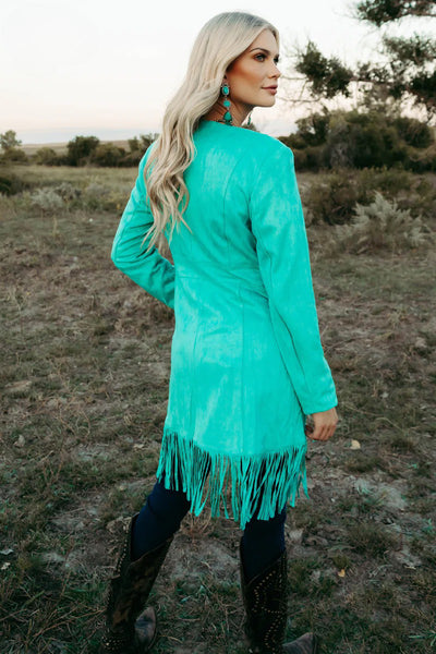 Scottsdale Suede Jacket Turquoise