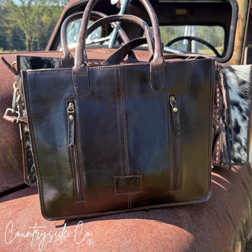 Countryside Co. Handbag Brown Jesse Conceal Carry Cowhide and Tooled Leather Handbag - Countryside Co.