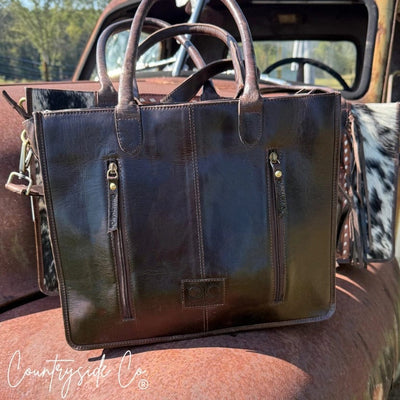 Countryside Co. Handbag Brown Jesse Conceal Carry Cowhide and Tooled Leather Handbag - Countryside Co.