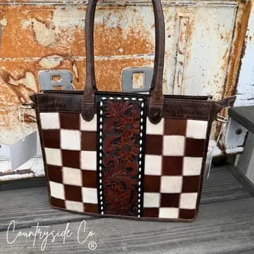 Countryside Co. Handbag Checkered Wynonna Cowhide Checkered Tote Handbag