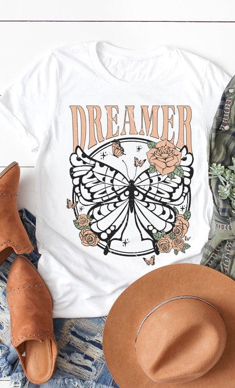 Kissed Apparel graphic tee White / XXL Retro Dreamer Butterfly Graphic Tee PLUS