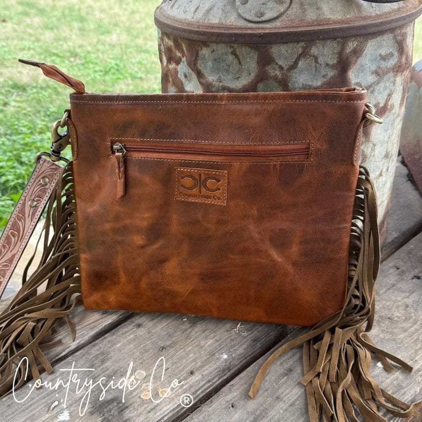 Western Soul® Checkered Longhorn Trail Cowhide Checkered Purse
