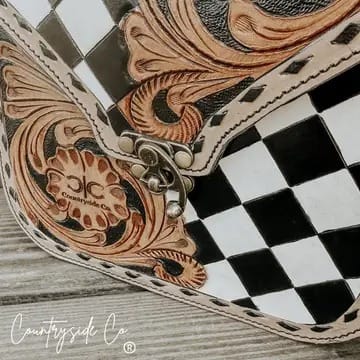 Countryside Co. Handbag Checkered Melrose Tooled Leather Checkered Handbag