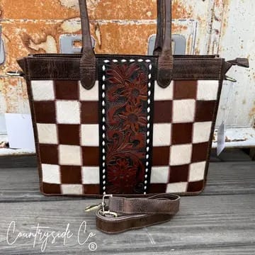 Countryside Co. Handbag Checkered Wynonna Cowhide Checkered Tote Handbag