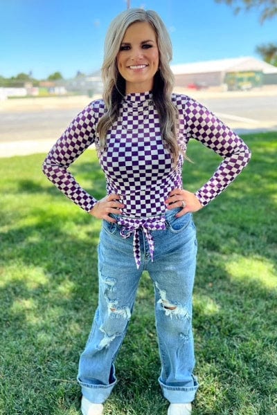 Sterling Kreek Long sleeve Mesh Top Pep Rally Mesh Top Purple