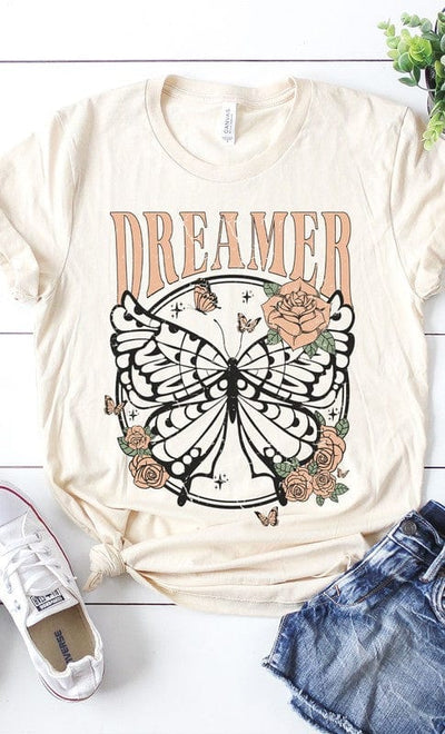 Kissed Apparel graphic tee Cream / XXL Retro Dreamer Butterfly Graphic Tee PLUS