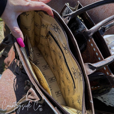 Countryside Co. Handbag Brown Jesse Conceal Carry Cowhide and Tooled Leather Handbag - Countryside Co.