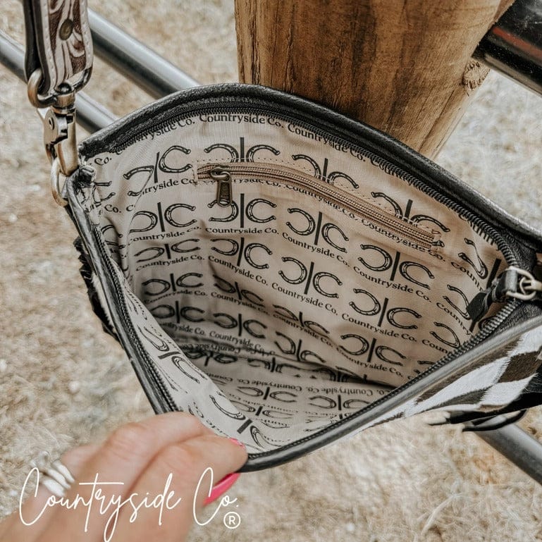 Countryside Co. Handbag Checkered Rodeo Square Cowhide Purse