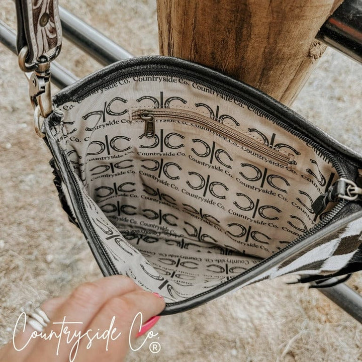 Countryside Co. Handbag Checkered Rodeo Square Cowhide Purse
