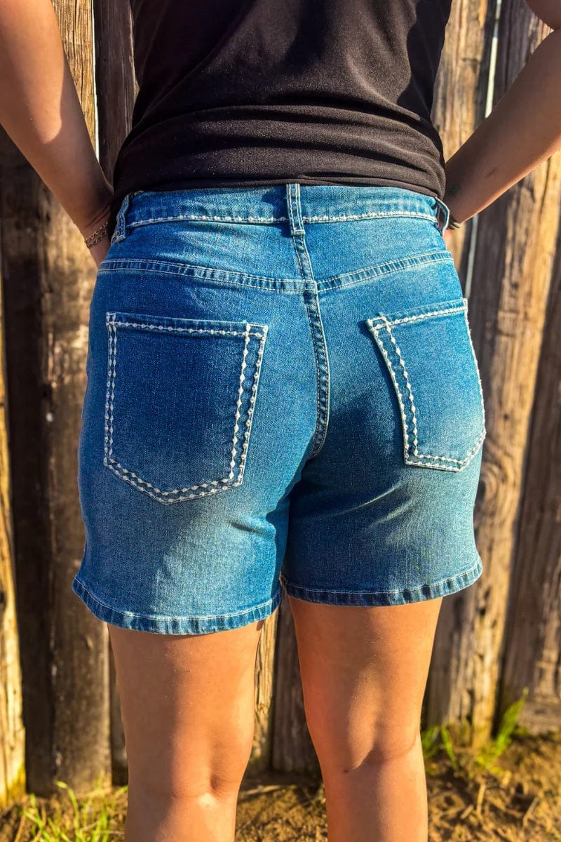 Sterling Kreek Shorts Stitched Denim Shorts Long