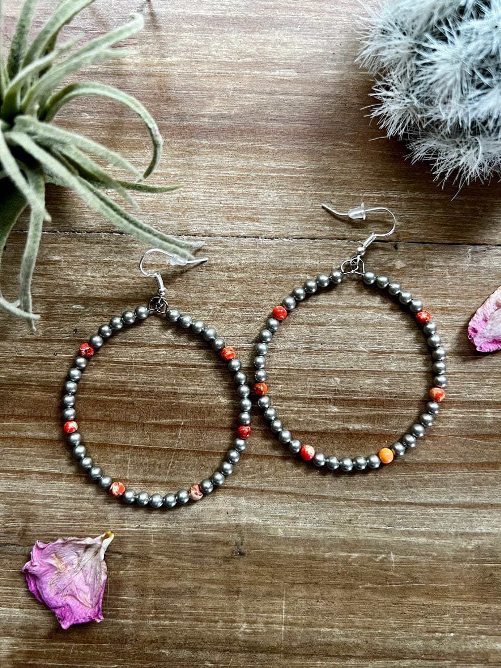 Bijoux Fab Earrings Silver Desert Ember Hoop Earrings