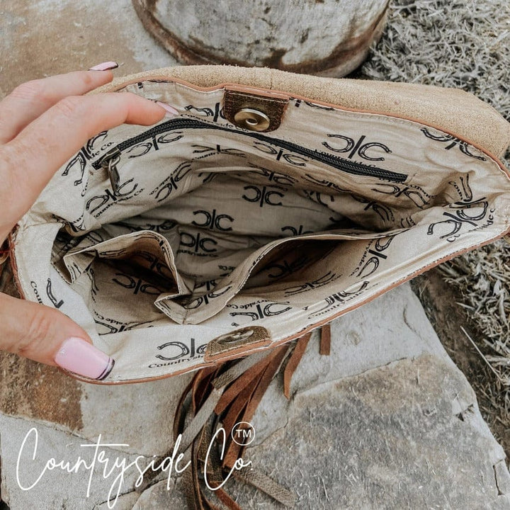 Countryside Co. Handbag Brown Georgia Western Cowhide Tooled Purse