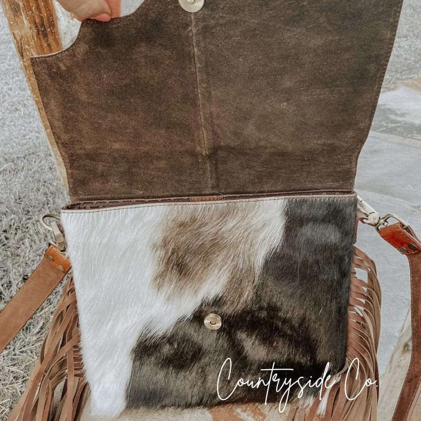 Countryside Co. Handbag Brown Georgia Western Cowhide Tooled Purse