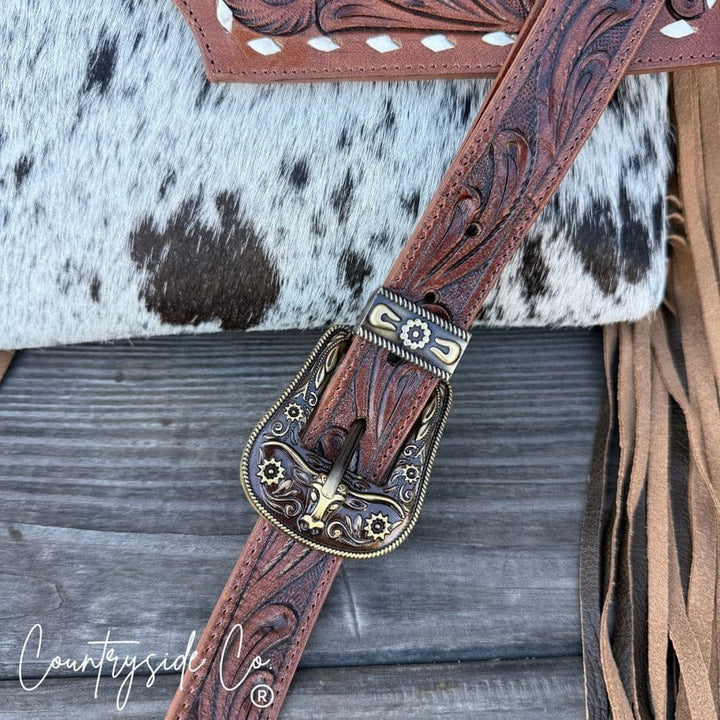 Countryside Co. Handbag Brown Georgia Western Cowhide Tooled Purse