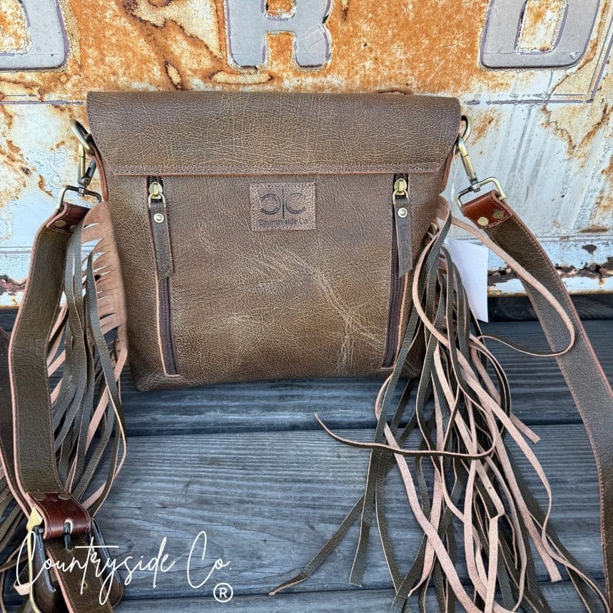 Countryside Co. Handbag Brown Georgia Western Cowhide Tooled Purse