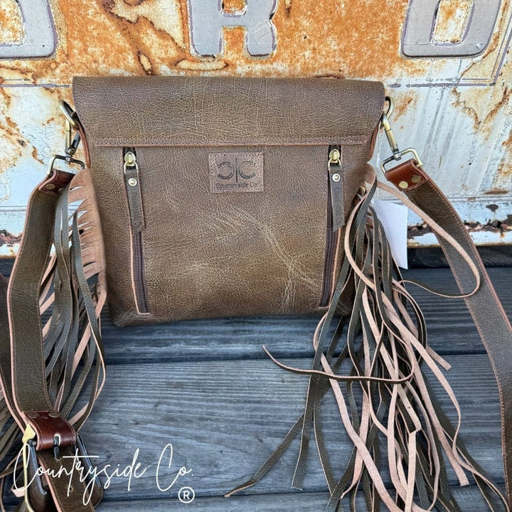 Countryside Co. Handbag Brown Georgia Western Cowhide Tooled Purse