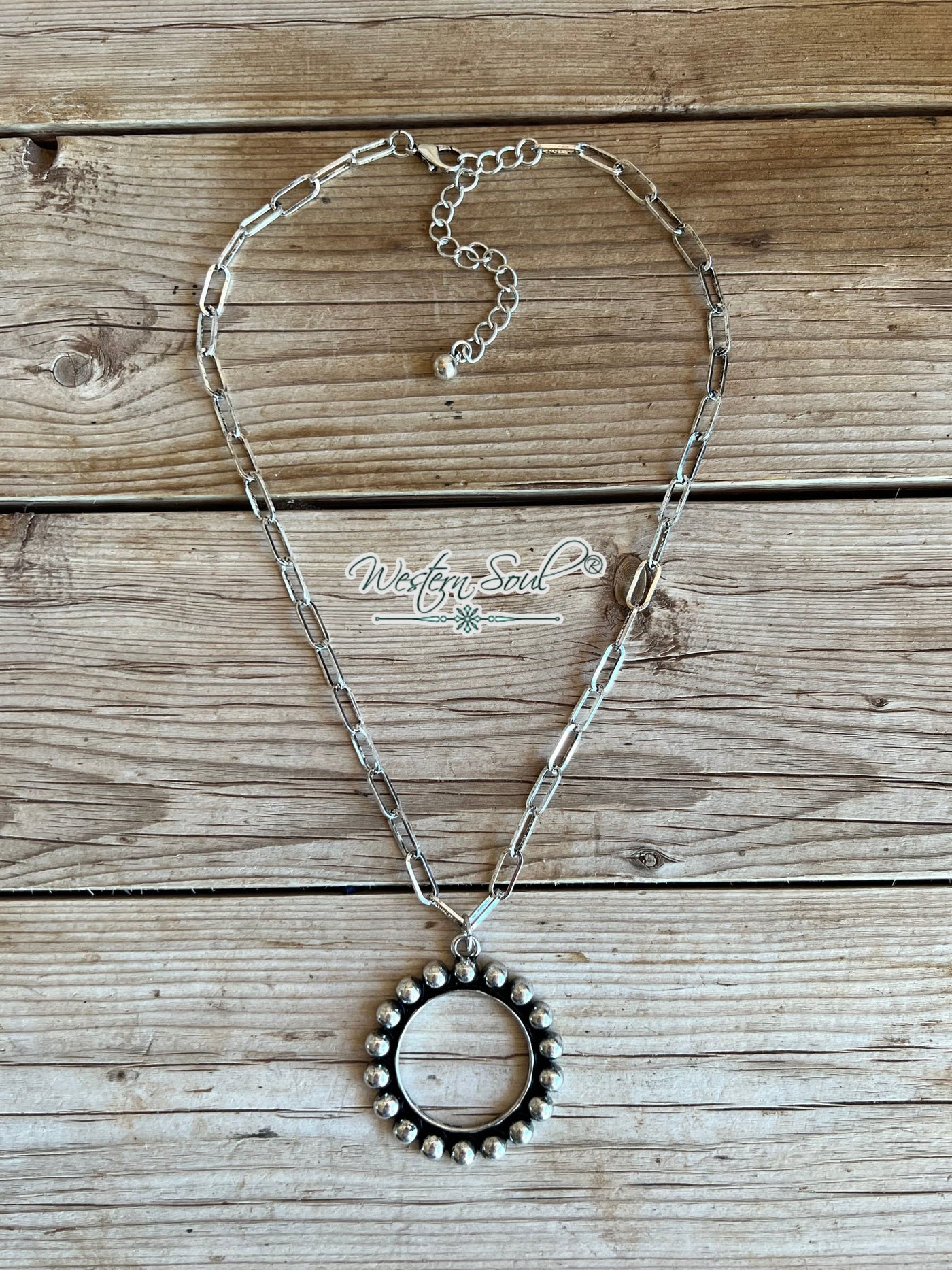 Tipi Necklace Silver Rustic Rounds Necklace