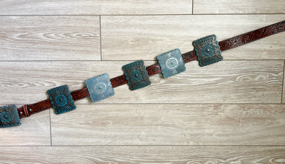 L&B Apparel Belts Turquoise Mesa Concho Belt