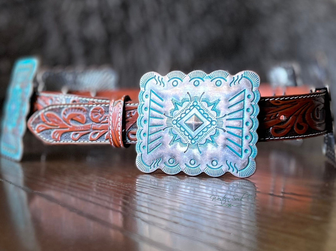 L&B Apparel Belts Turquoise Mesa Concho Belt