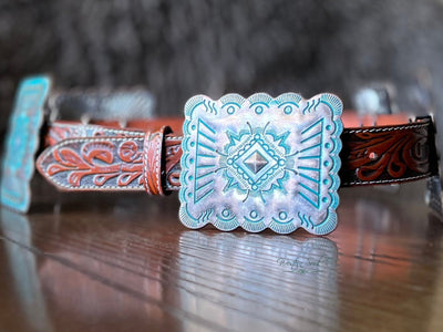 L&B Apparel Belts Turquoise Mesa Concho Belt