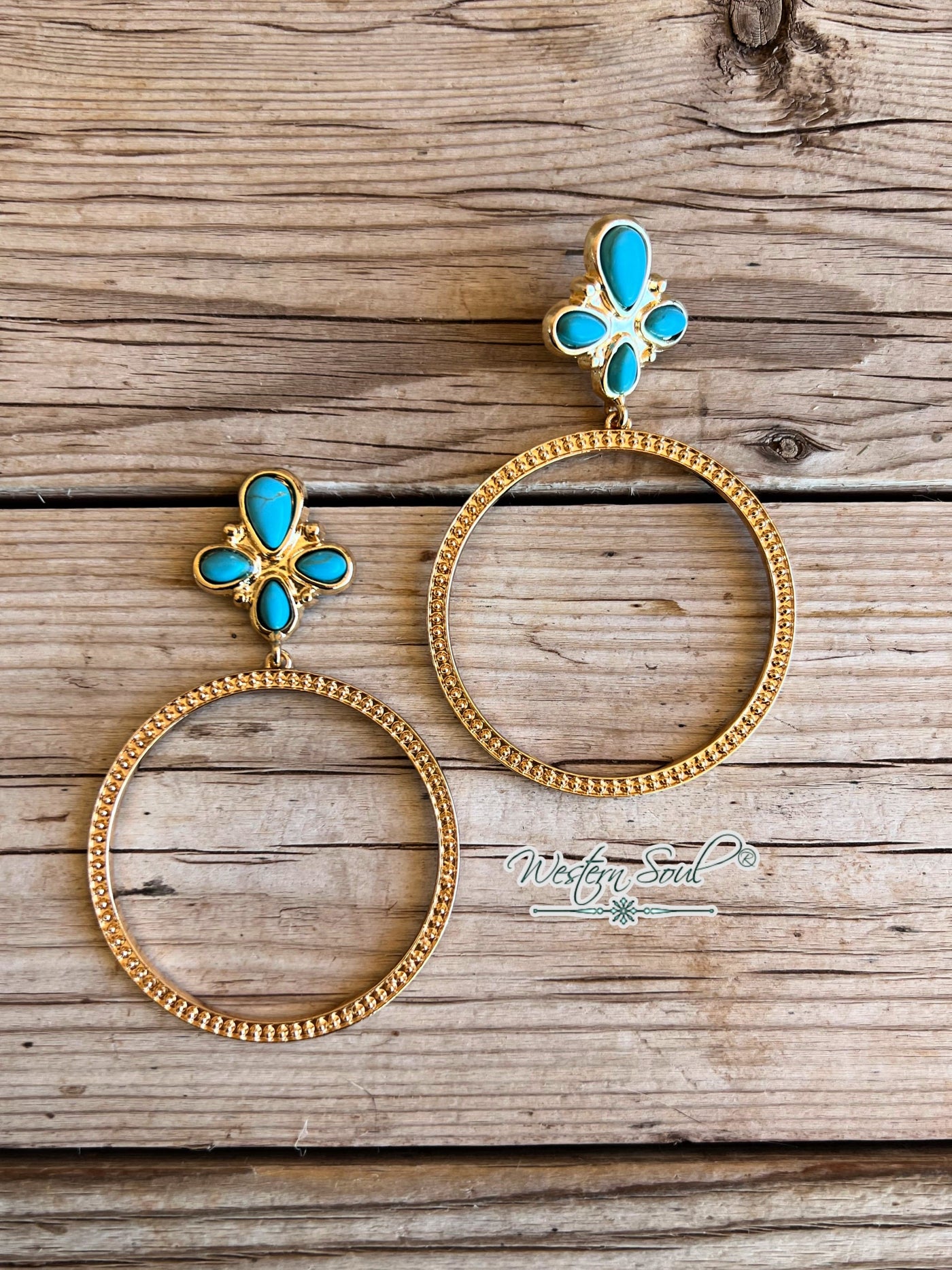West and Co Earrings Gold Golden Sky Hoops