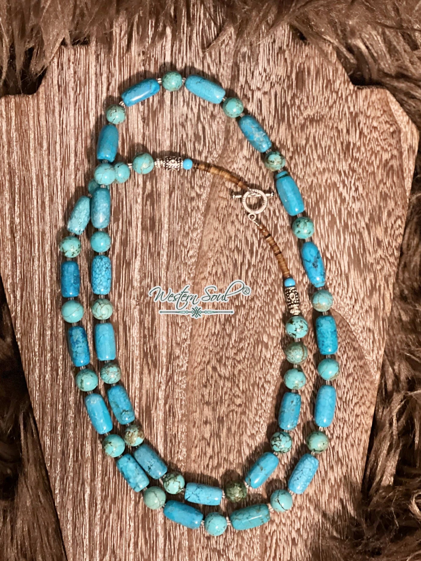 Horse Spirit Studio Necklace Turquoise Long Turquoise Necklace By Navajo Artist Mary W Roanhorse