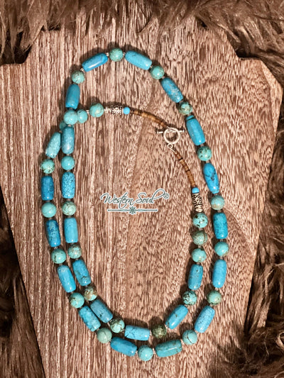 Horse Spirit Studio Necklace Turquoise Long Turquoise Necklace By Navajo Artist Mary W Roanhorse