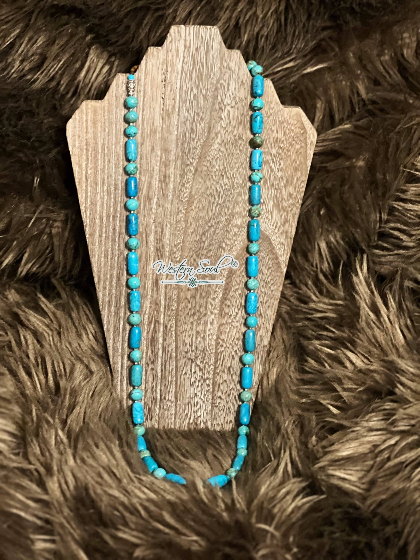 Horse Spirit Studio Necklace Turquoise Long Turquoise Necklace By Navajo Artist Mary W Roanhorse