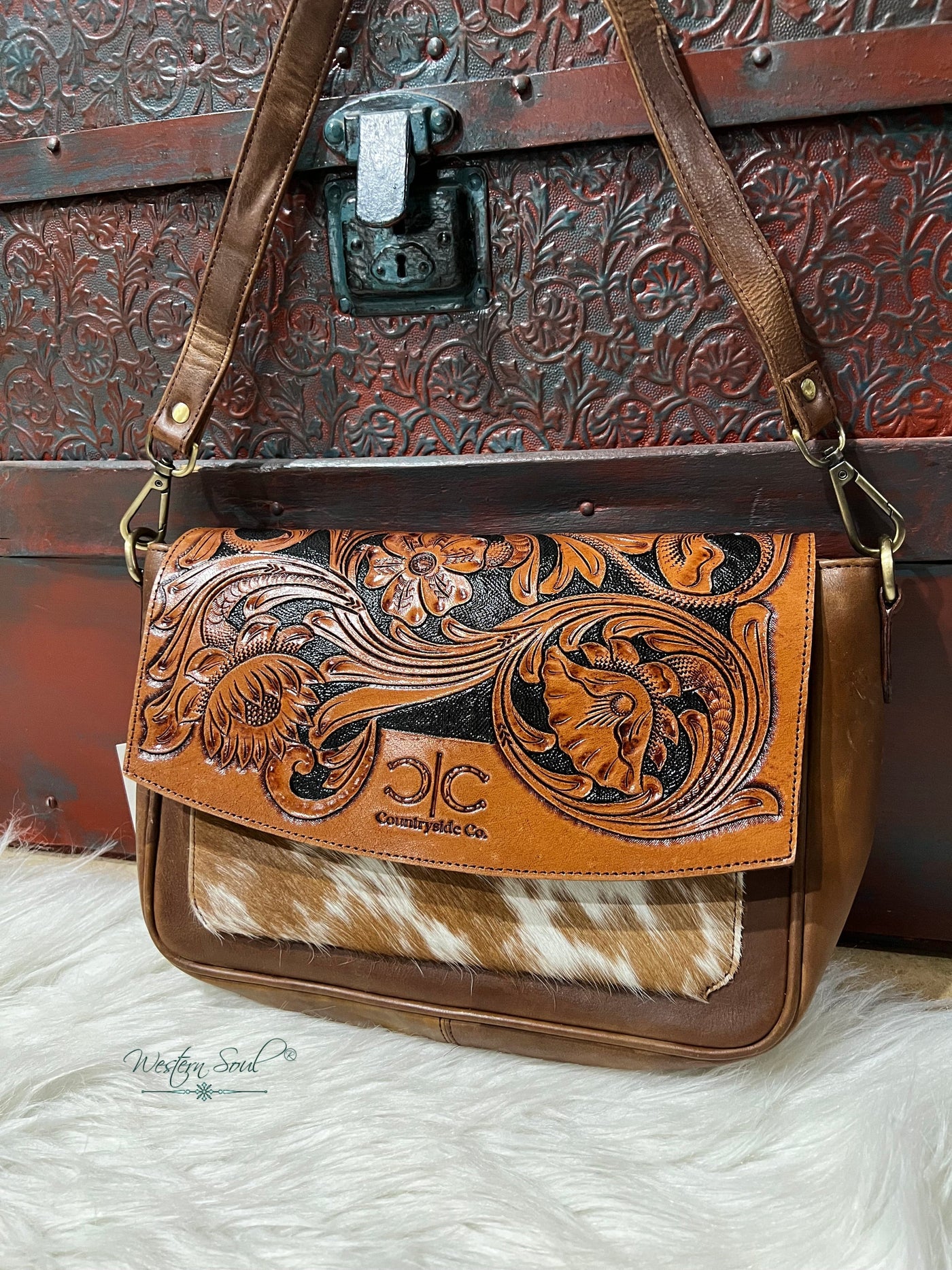 Countryside Co. Handbag Brown Sonora Floral Tooled Handbag - Countryside Co.