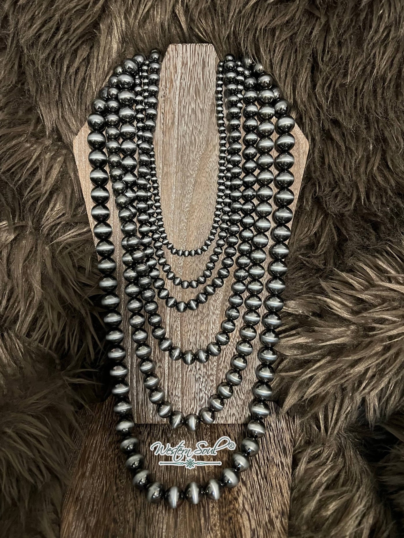 Tipi Necklace Burnished Silver Ranch Boss Navajo Pearl Necklace