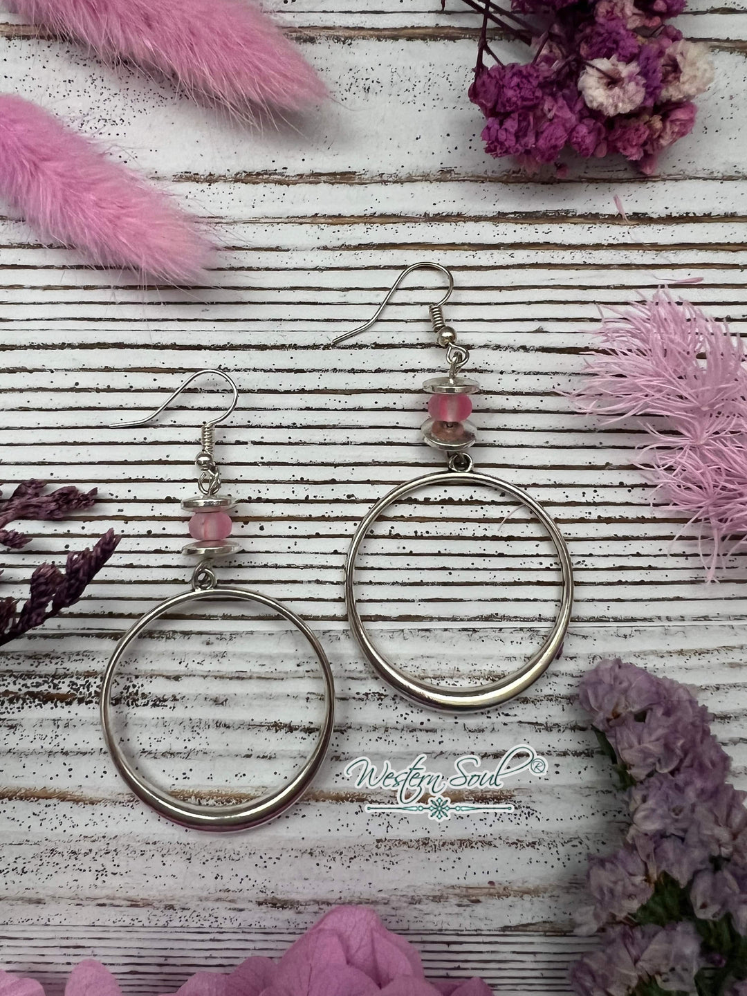 Bijoux Fab Earrings Pink Mystic Mirage Hoop Earrings