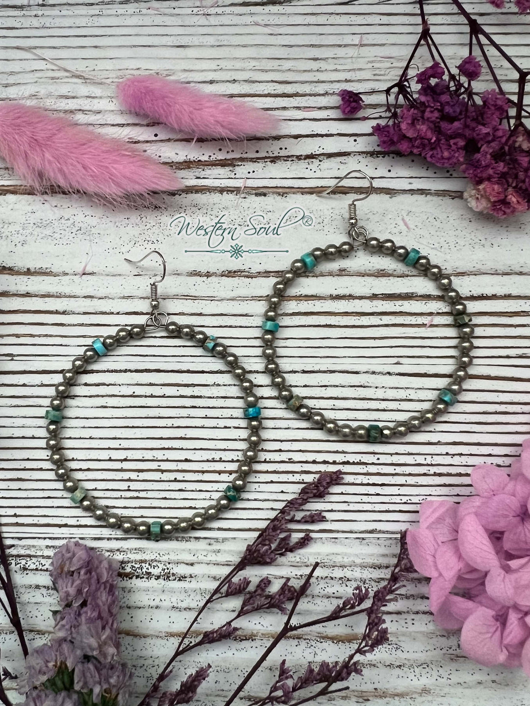 Bijoux Fab Earrings Silver Prairie Sky Hoops