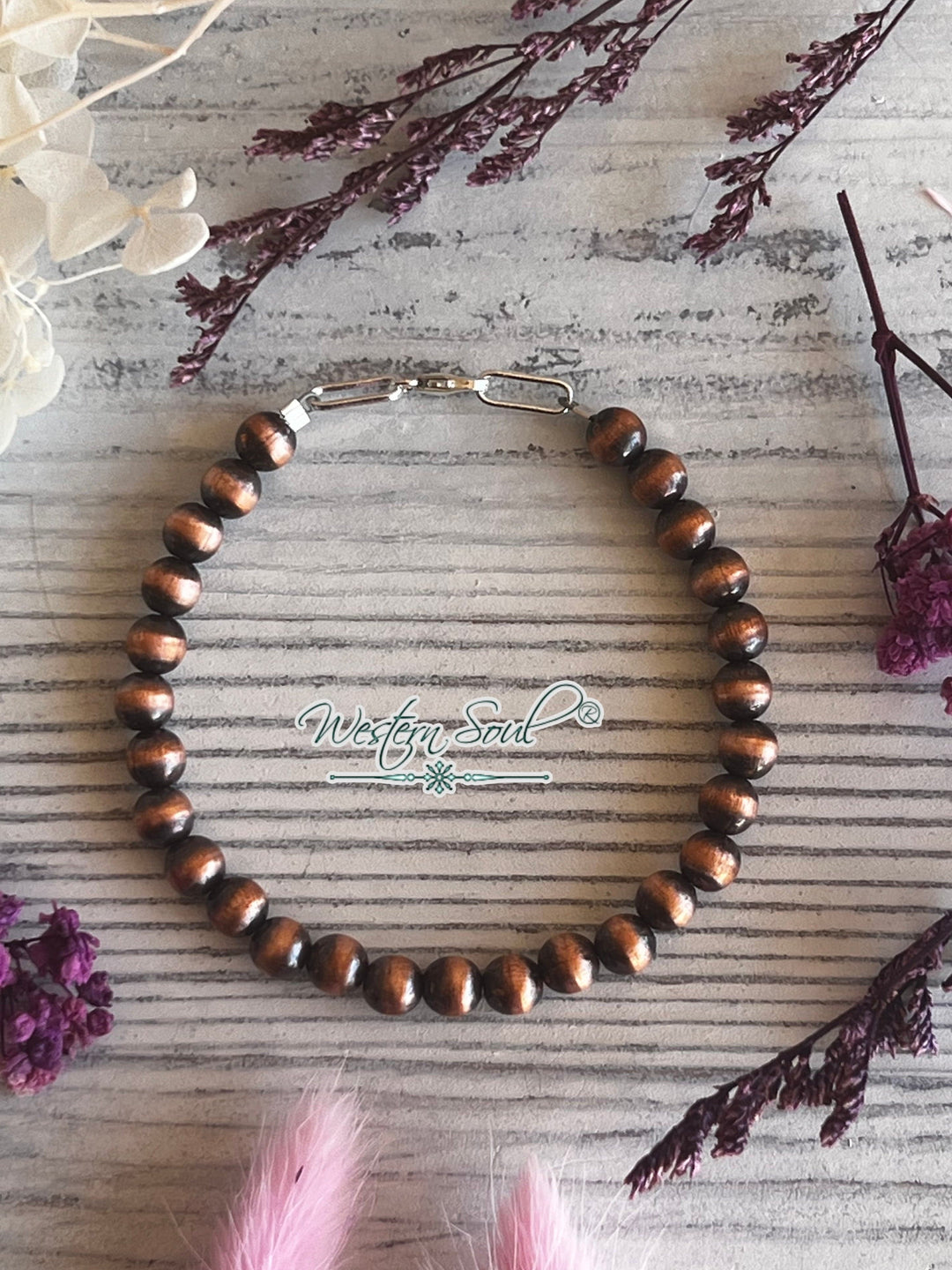 Z Bars Jewelry Bracelet Copper Tombstone Copper Pearl Bracelet 6mm