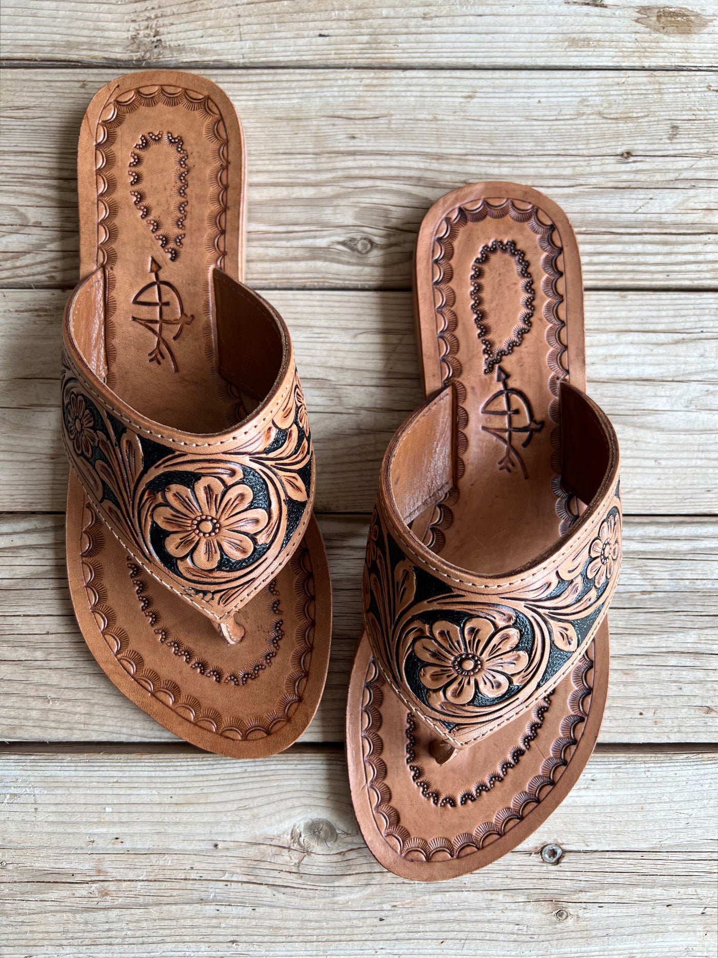 Shoes  Summer Days Tooled Leather Sandals from American Darling