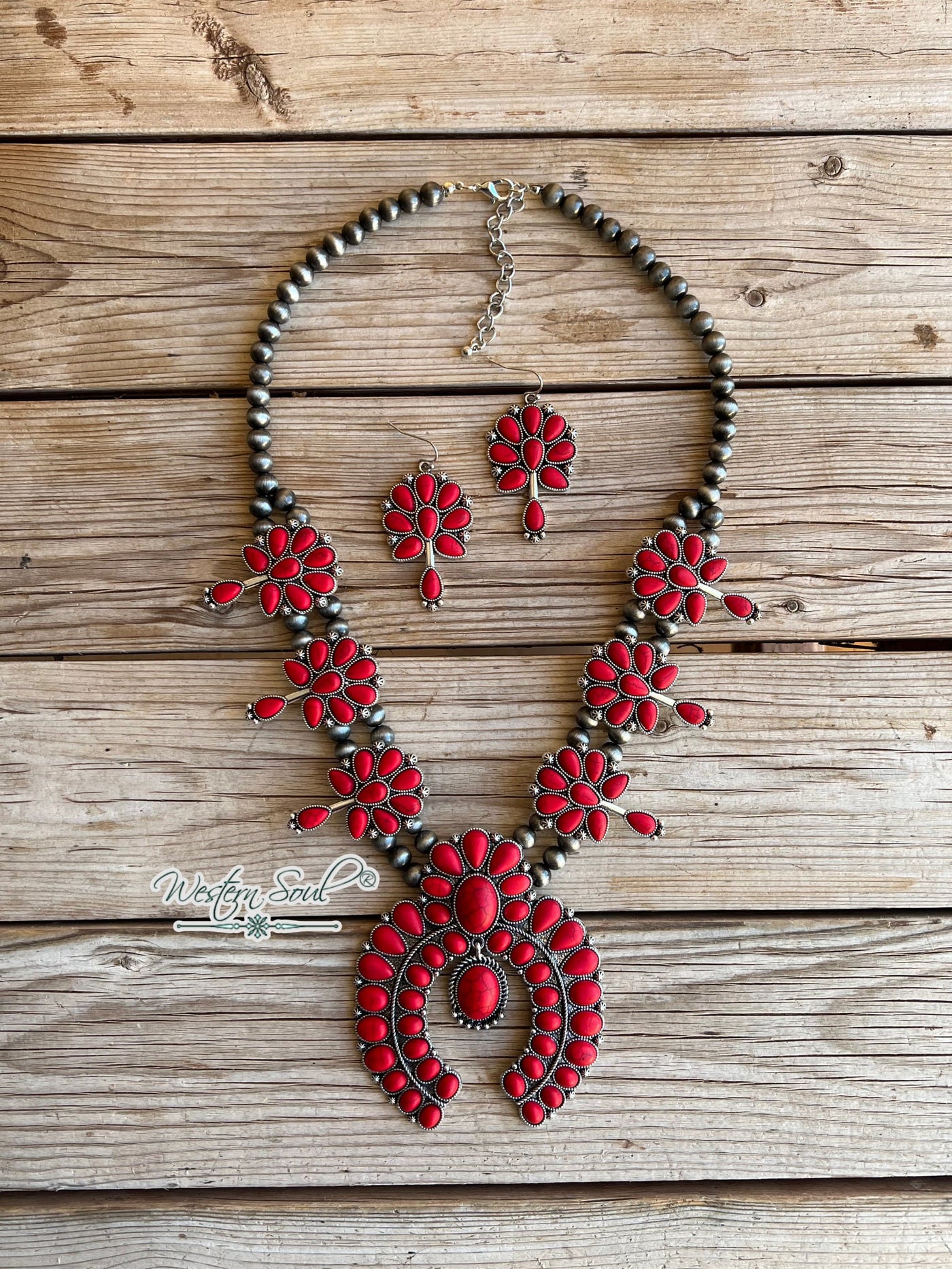 Tipi Necklace Red Rdd Mesa Squash Blossom Necklace