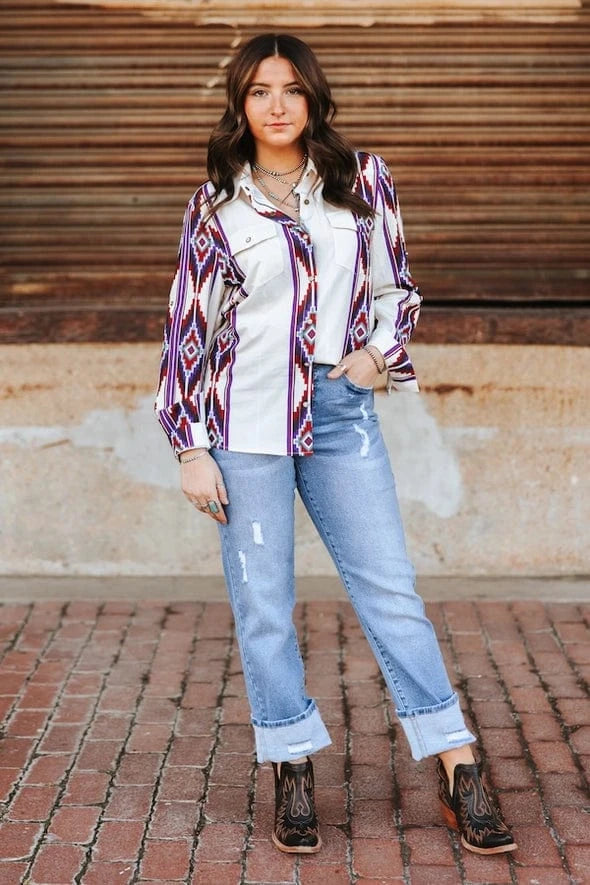 L&B Apparel Jeans High Rise Cuffed Boyfriend Jeans